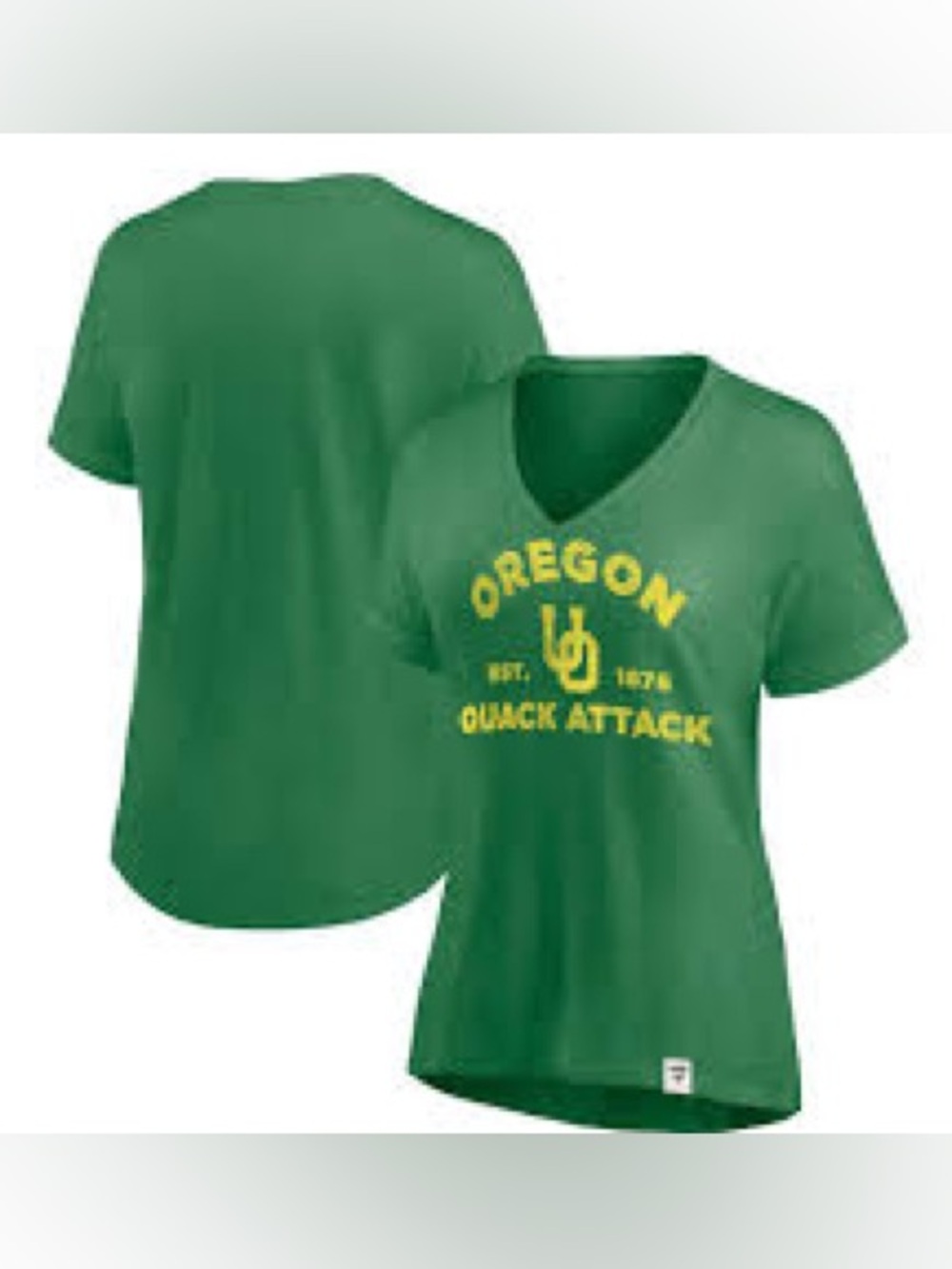 NWT Oregon Ducks Women’s Fanatics V-Neck Short Sleeve Top/Shirt~Medium~$41
